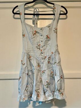 wild fable Light Blue Floral Mini Dress